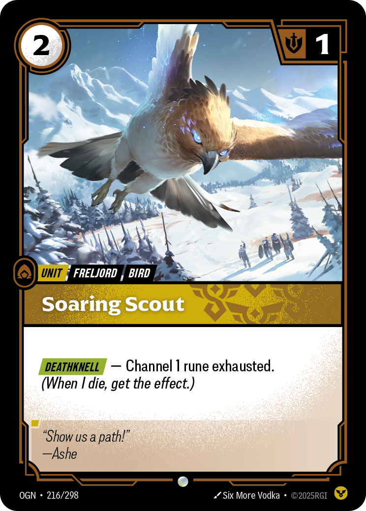 Soaring Scout OGN-216/298 Normal Riftbound card