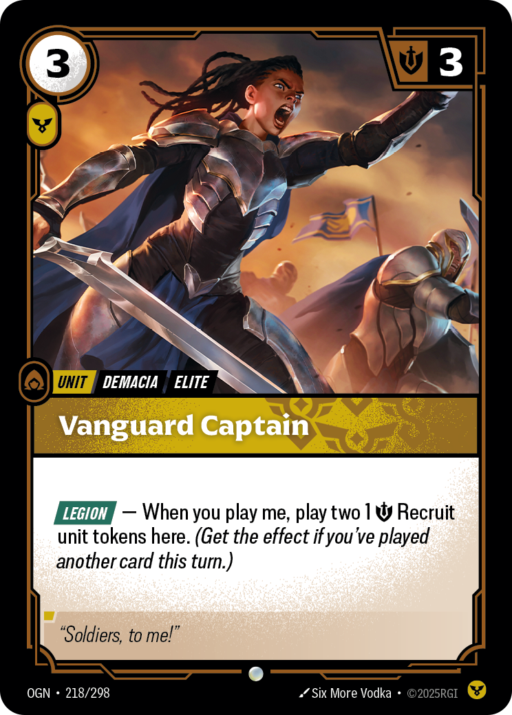 Vanguard Captain OGN-218/298 Normal Riftbound card
