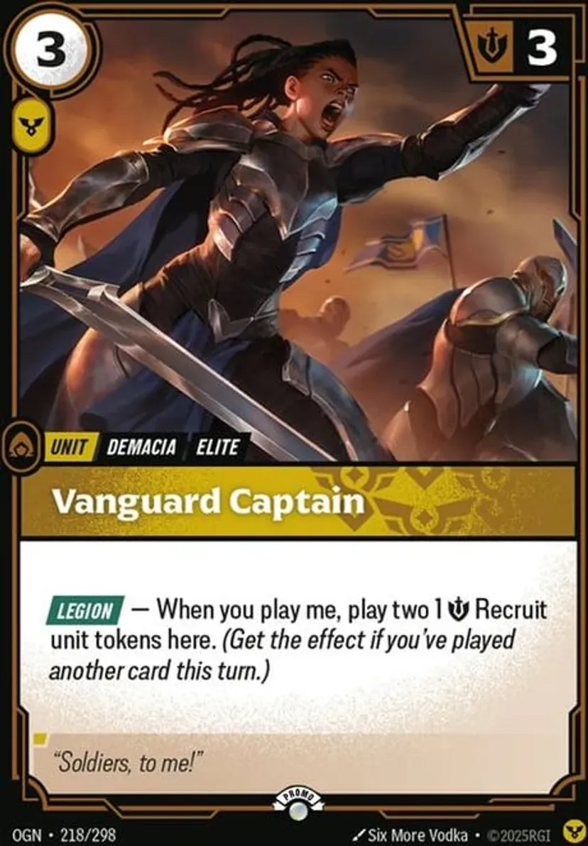 Vanguard Captain OGN-218-p-NN Foil Riftbound card