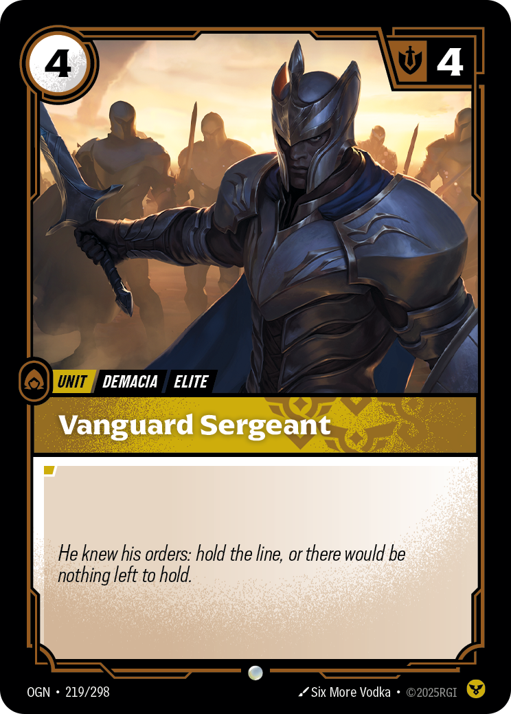 Vanguard Sergeant OGN-219/298 Normal Riftbound card