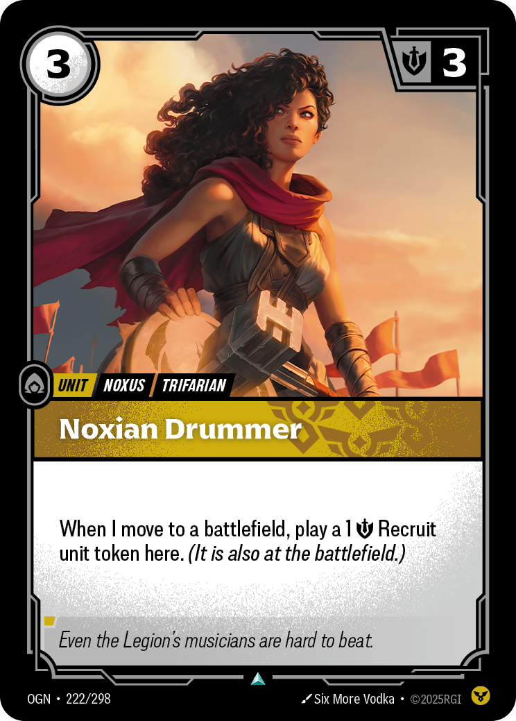 Noxian Drummer OGN-222/298 Normal Riftbound card
