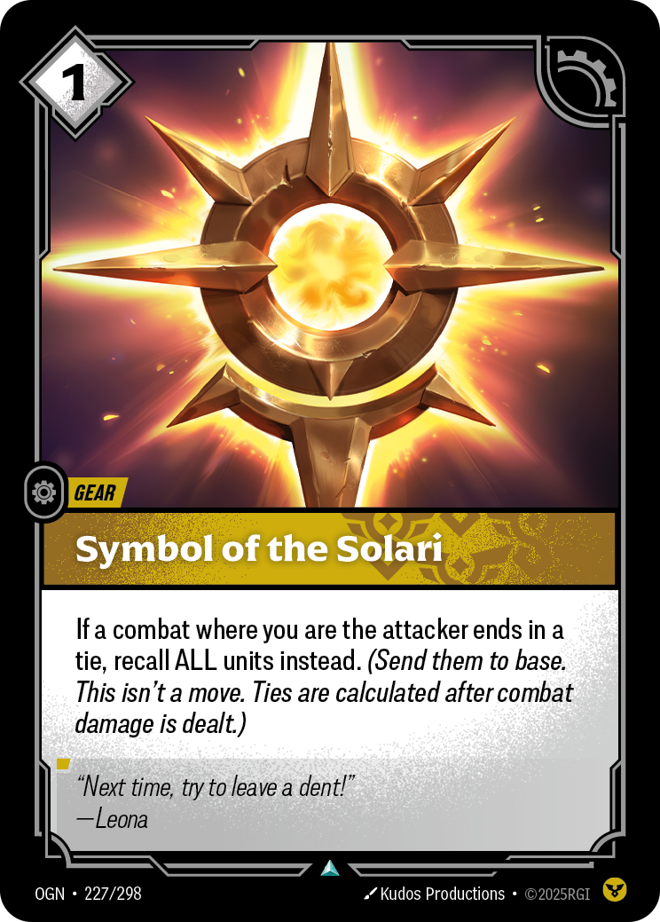 Symbol of the Solari OGN-227/298 Normal Riftbound card
