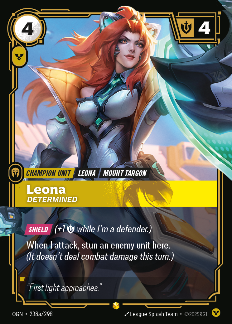 Leona, Determined OGN-238a/298 Alternate Art Riftbound card