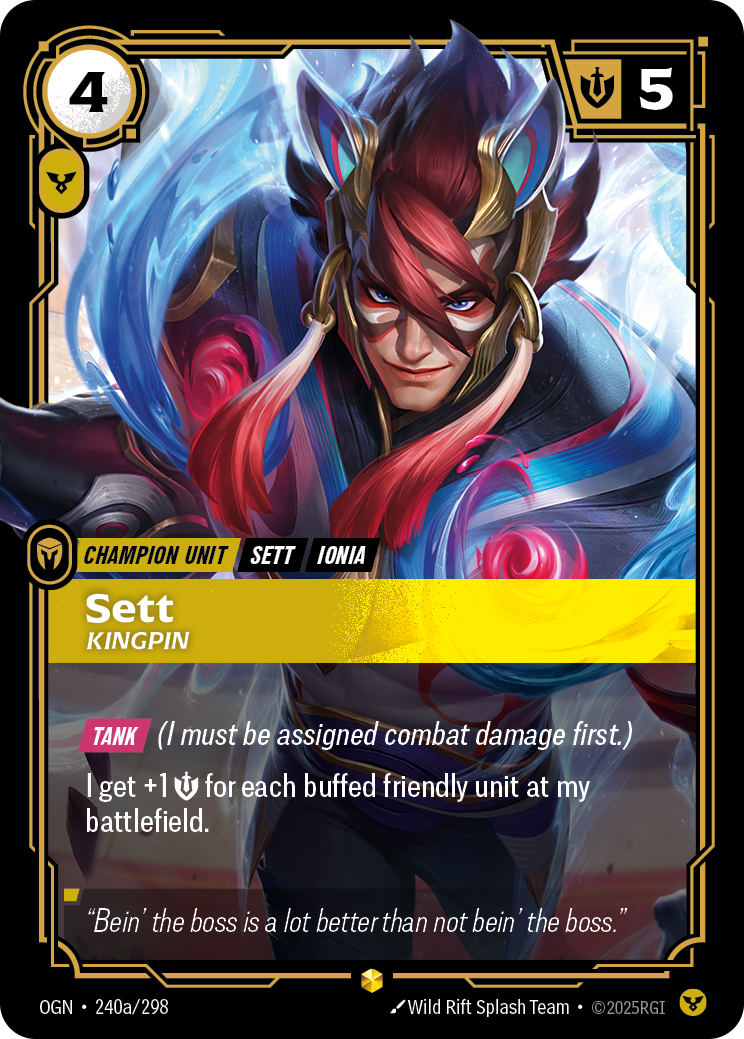 Sett, Kingpin OGN-240a/298 Alternate Art Riftbound card