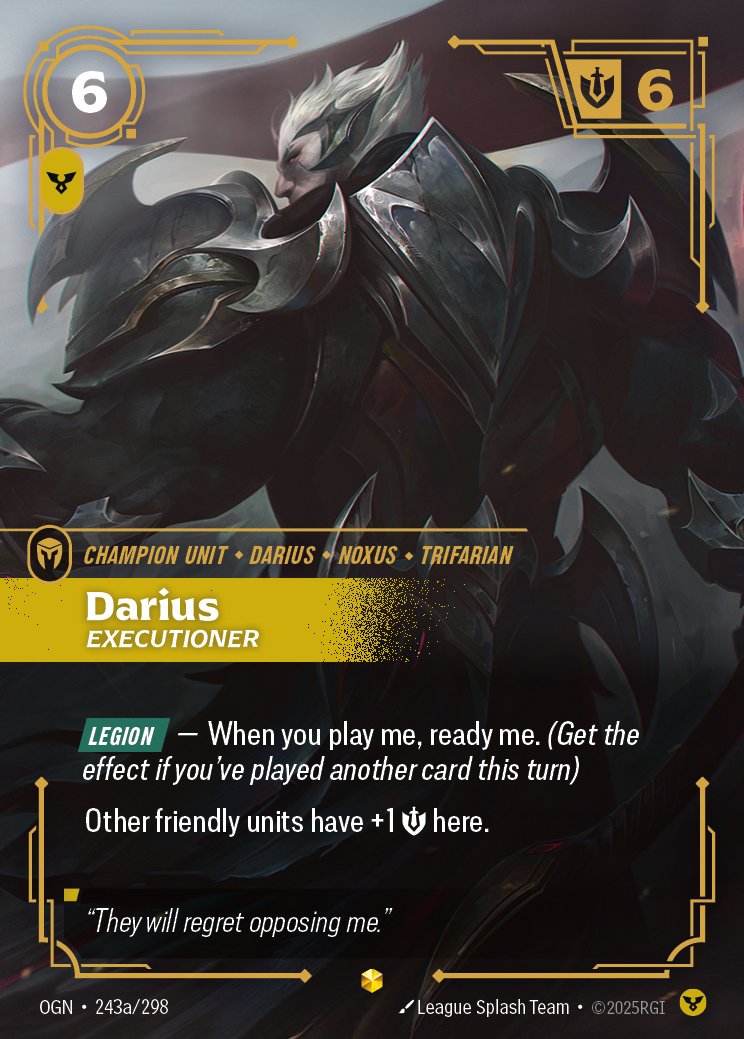 Darius, Executioner OGN-243a · Alternate Art Foil