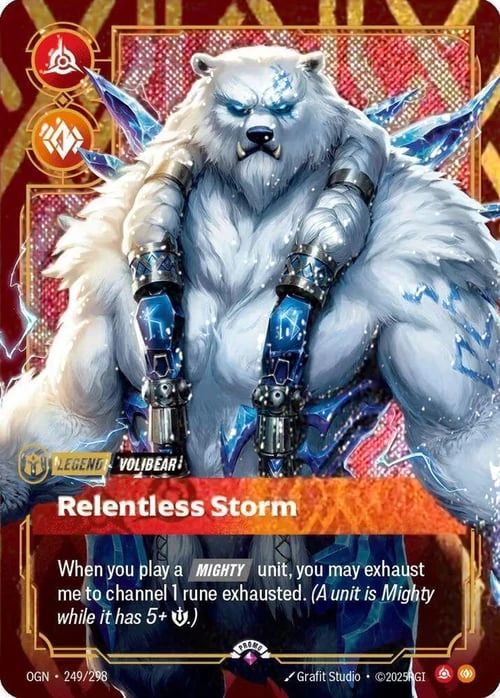 Relentless Storm OGN-249/298-P-BEST Foil Riftbound card