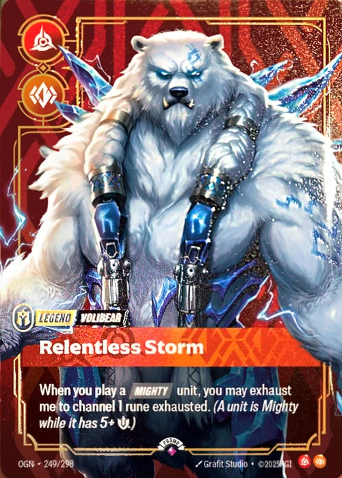 Relentless Storm OGN-249/298-P-PRIZE Normal Riftbound card