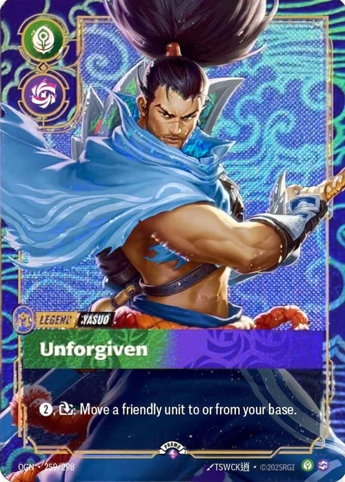 Unforgiven OGN-259/298-P-BEST Foil Riftbound card