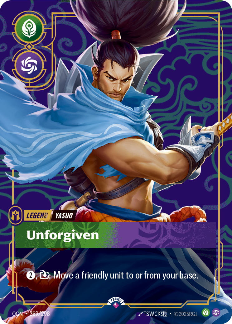 Unforgiven OGN-259/298-P Normal Riftbound card