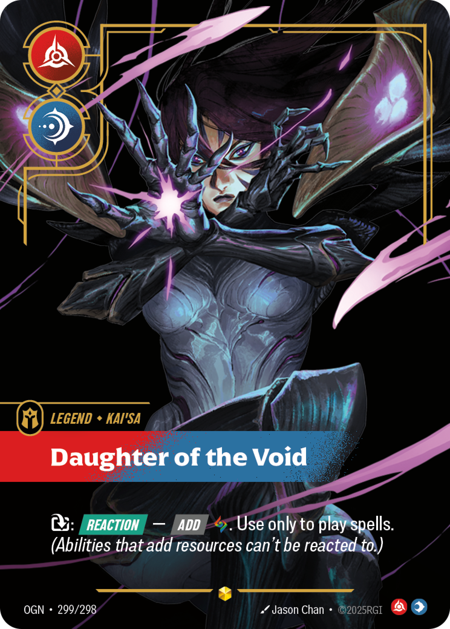 Daughter of the Void OGN-299/298 Alternate Art Riftbound card