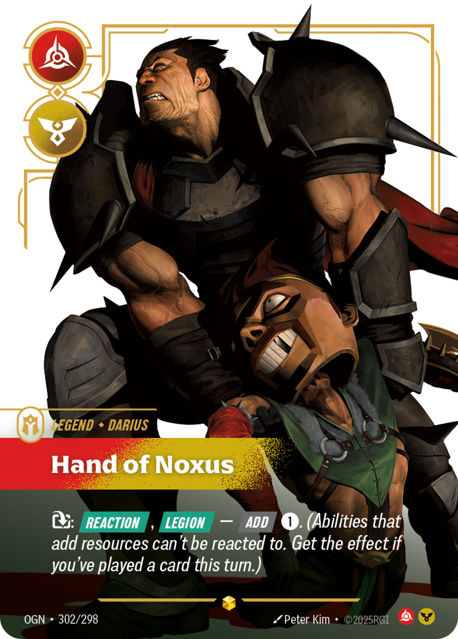 Hand of Noxus OGN-302/298 Alternate Art Riftbound card