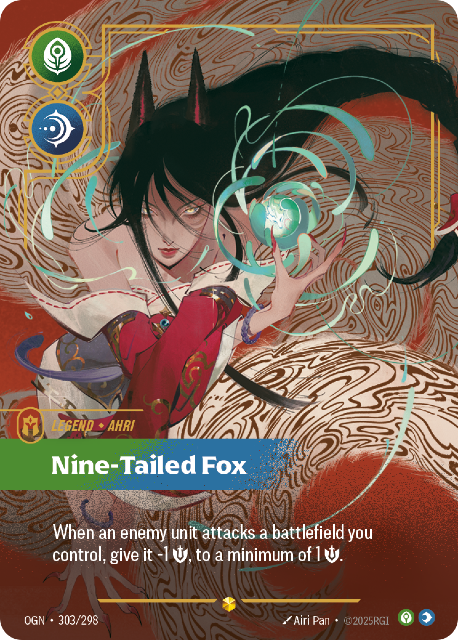 Nine-Tailed Fox OGN-303/298 Alternate Art Riftbound card