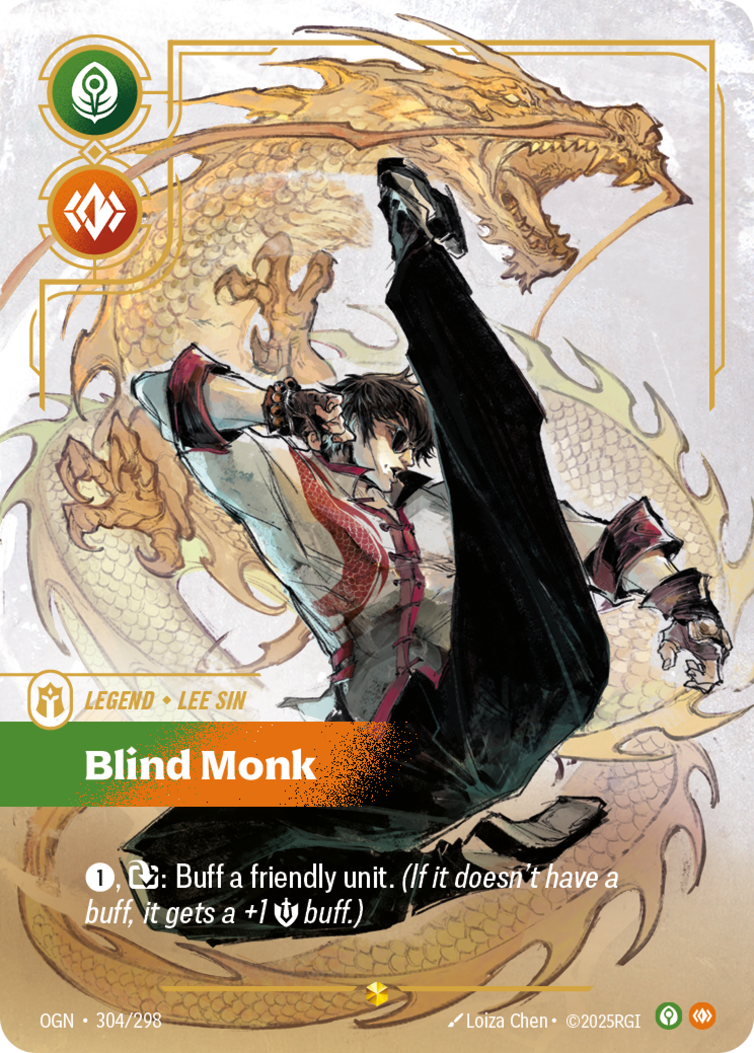 Blind Monk OGN-304/298 Alternate Art Riftbound card