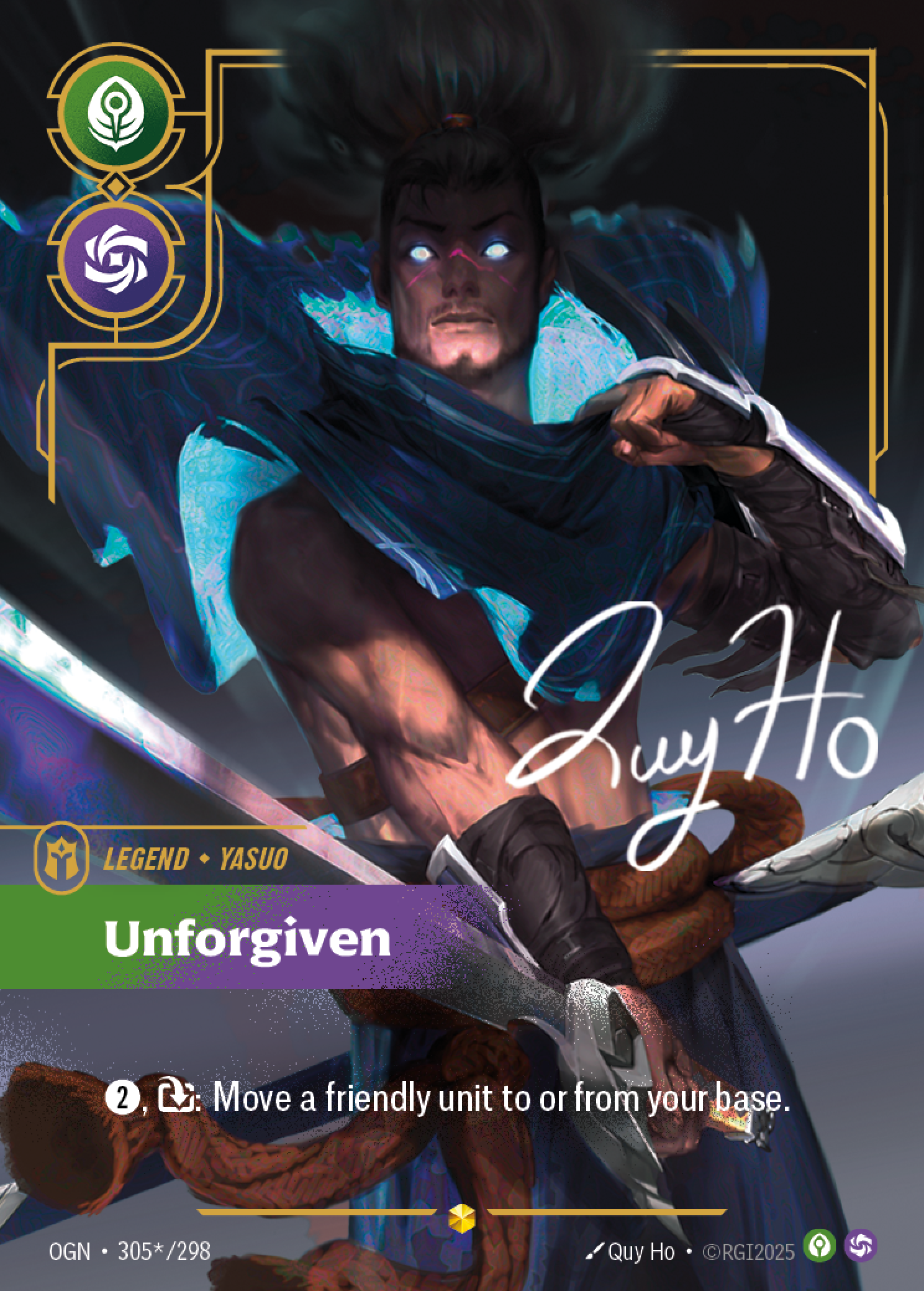 Unforgiven OGN-305*/298 Signed Riftbound card