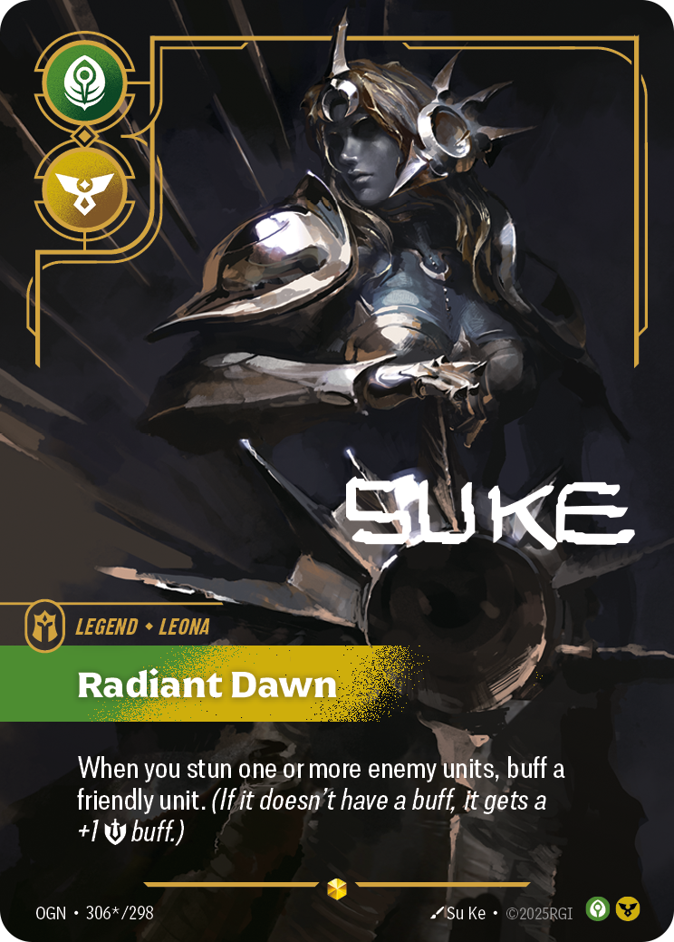 Radiant Dawn OGN-306*/298 Signed Riftbound card