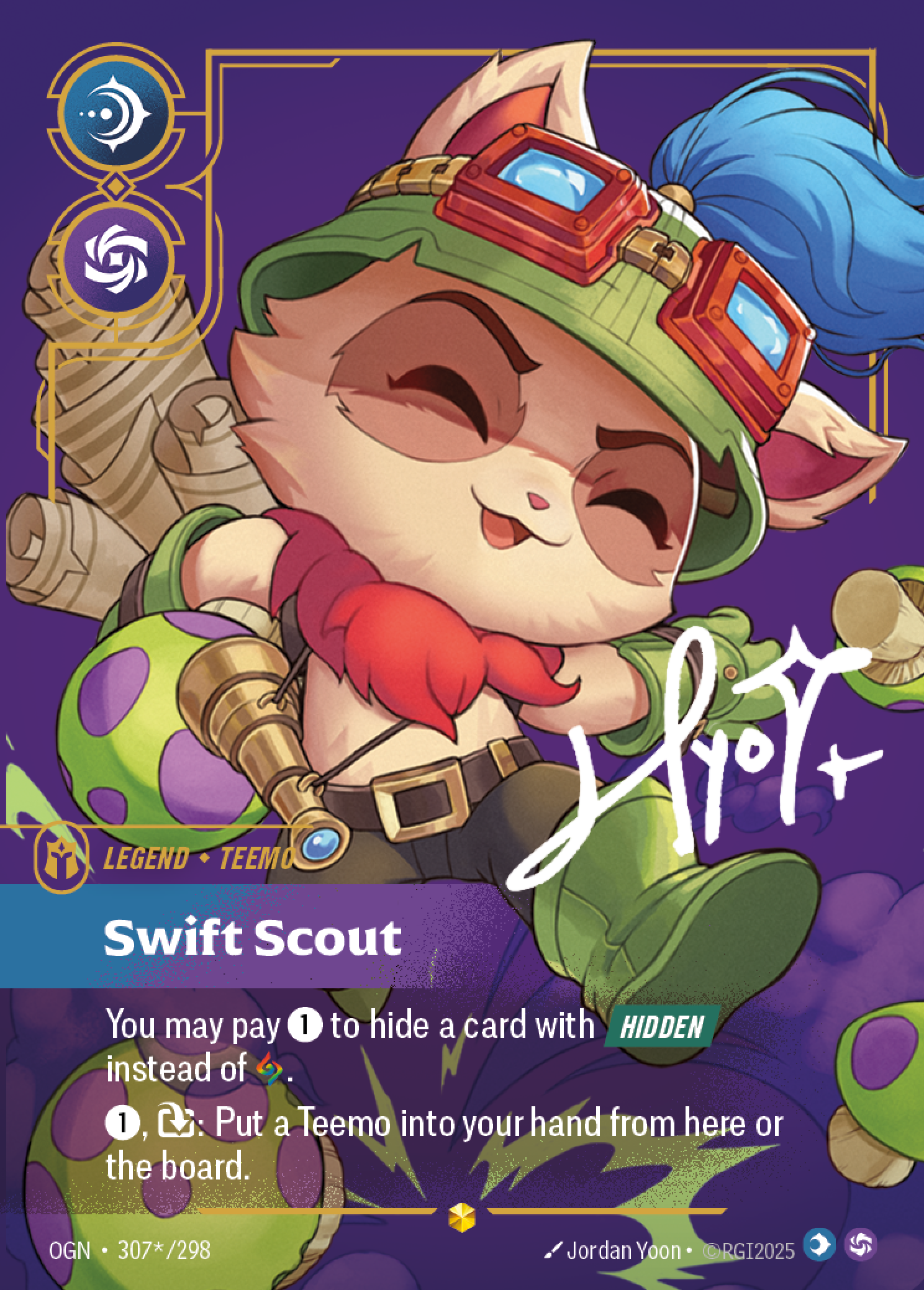 Swift Scout OGN-307*/298 Signed Riftbound card