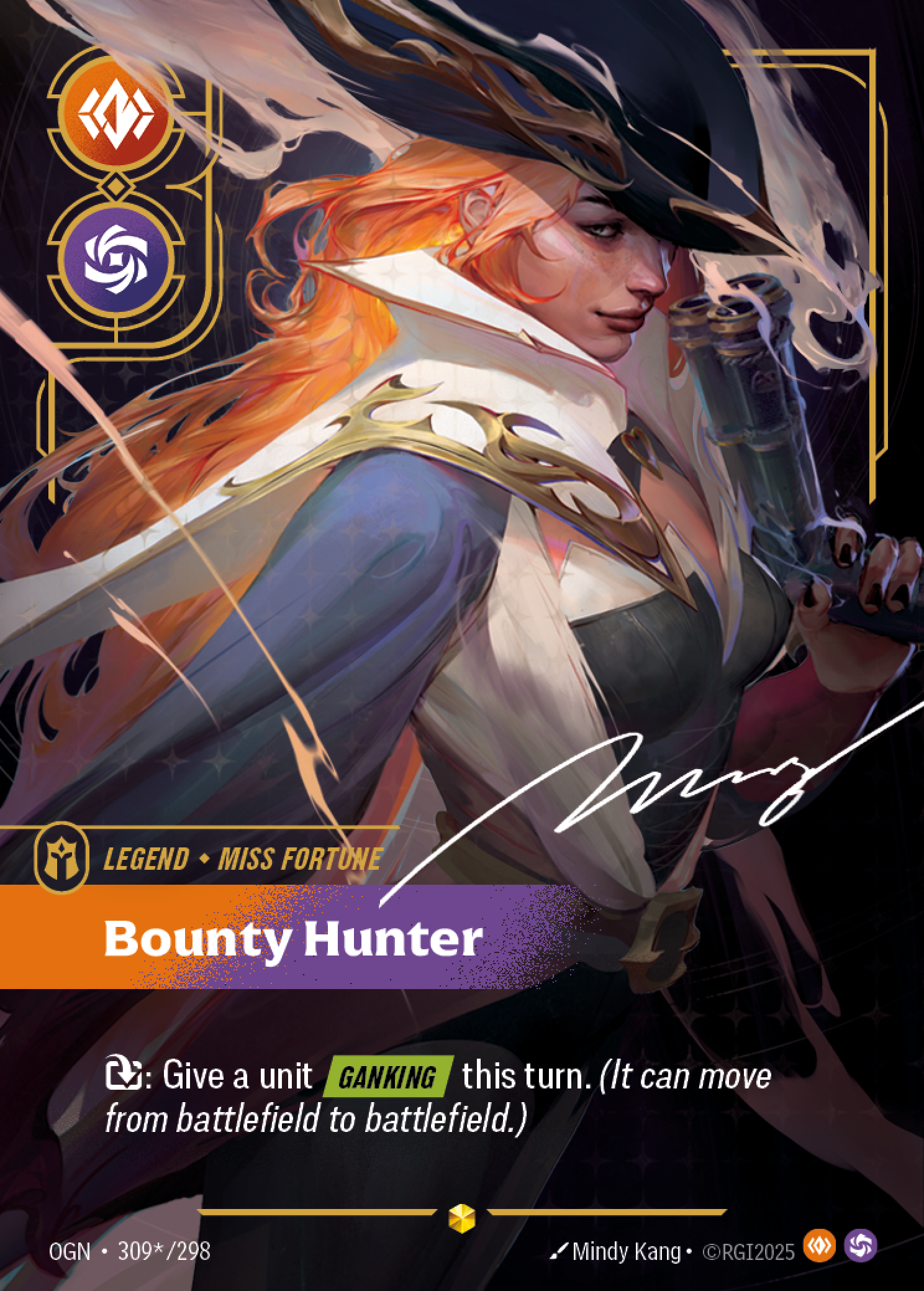 Bounty Hunter OGN-309*/298 Signed Riftbound card