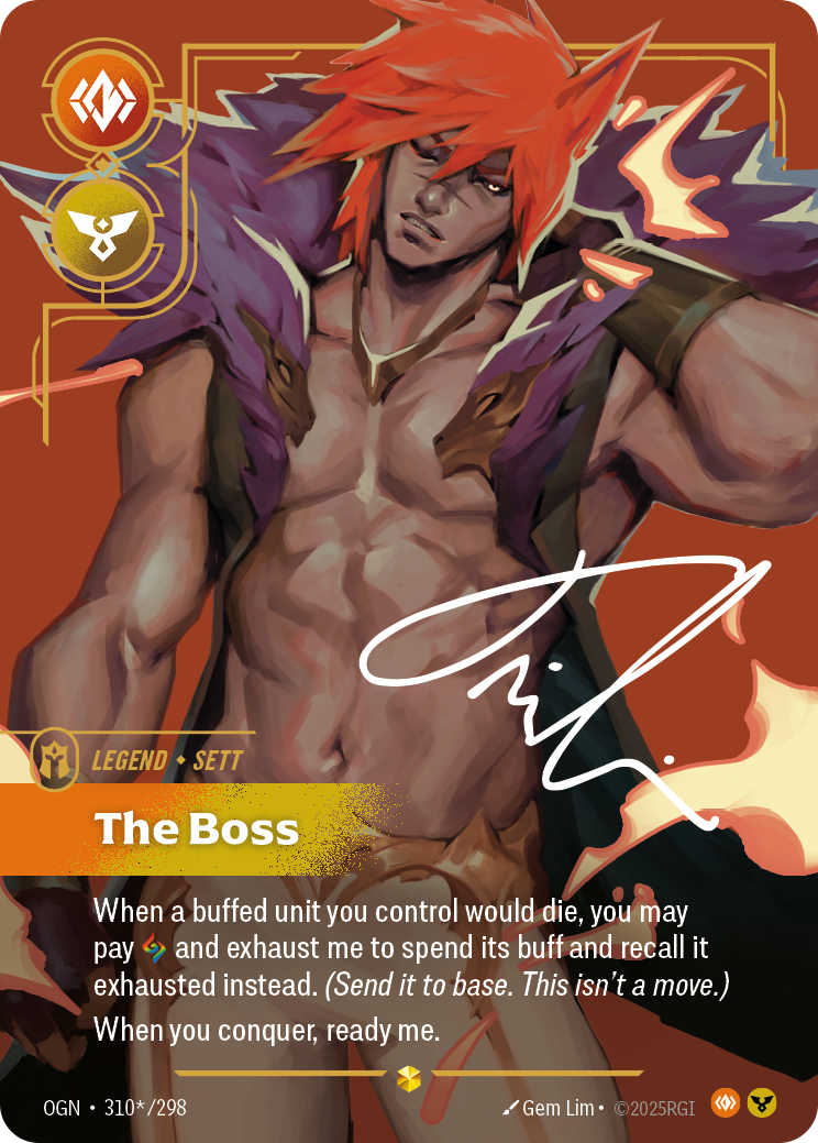 The Boss OGN-310*/298 Signed Riftbound card