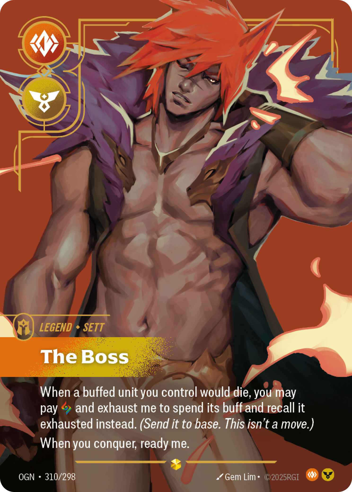 The Boss OGN-310/298 Alternate Art Riftbound card