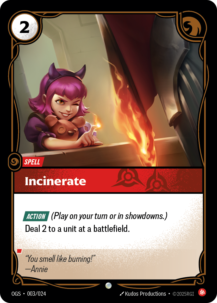 Incinerate OGS-003/024 Normal Riftbound card