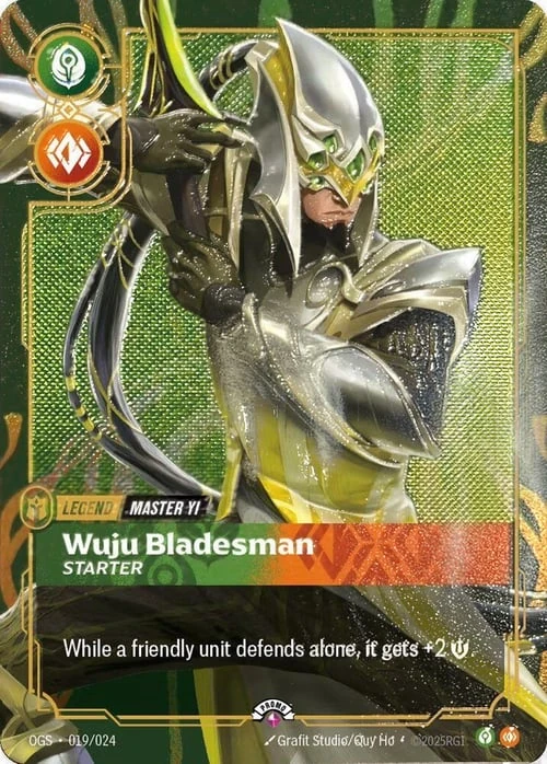Wuju Bladesman - Starter OGS-019/024-P-BEST Foil Riftbound card