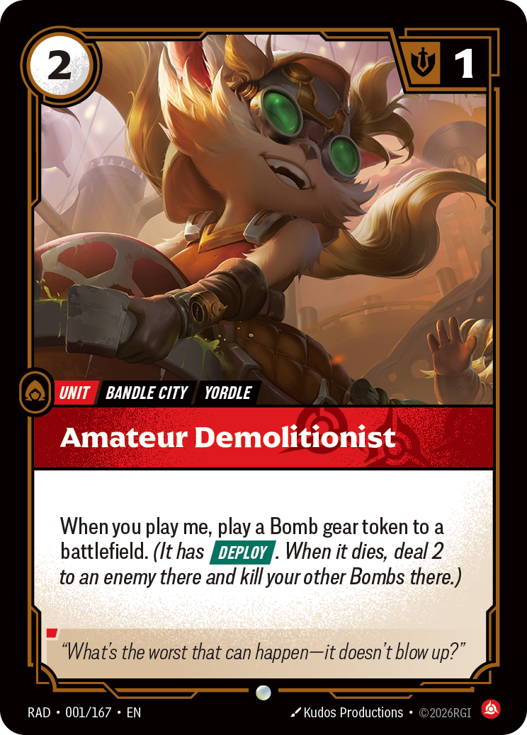 Amateur Demolitionist RAD-001/167 Normal Riftbound card