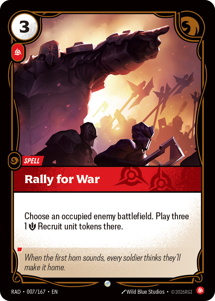 Rally for War RAD-007/167 Normal Riftbound card