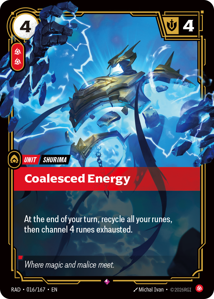 Coalesced Energy RAD-016/167 Normal Riftbound card