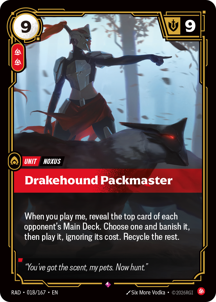 Drakehound Packmaster RAD-018/167 Normal Riftbound card