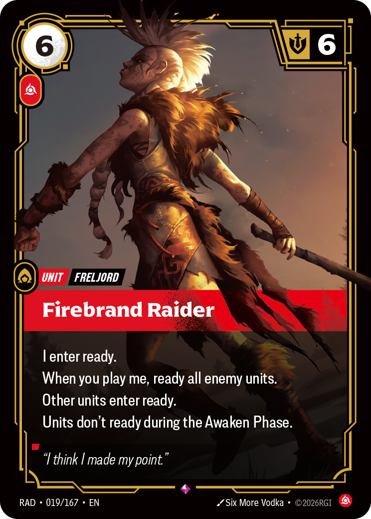 Firebrand Raider RAD-019/167 Normal Riftbound card