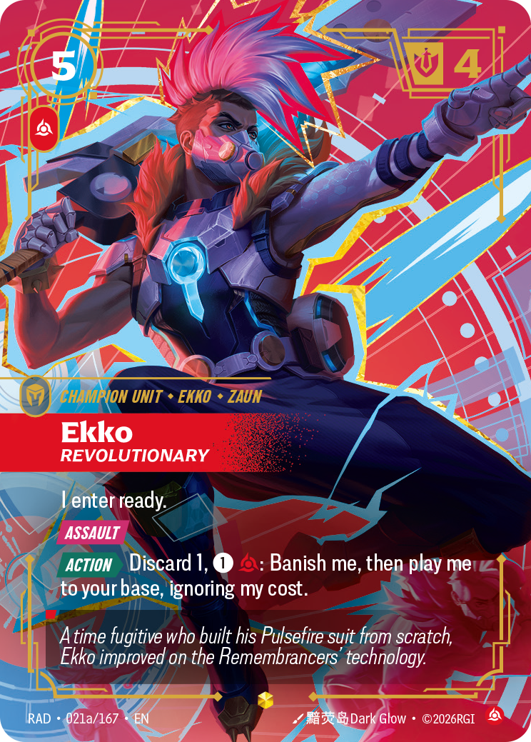 Ekko, Revolutionary RAD-021a/167 Alternate Art Riftbound card