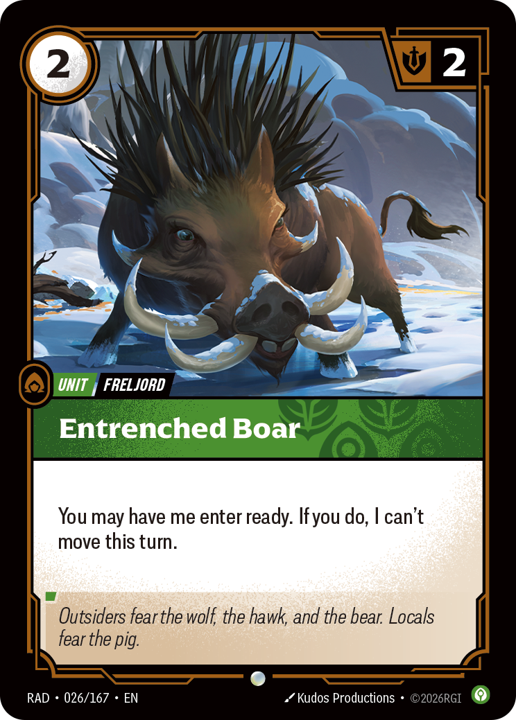 Entrenched Boar RAD-026/167 Normal Riftbound card