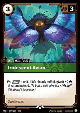 Iridescent Avian RAD-027/167-P Foil Riftbound card