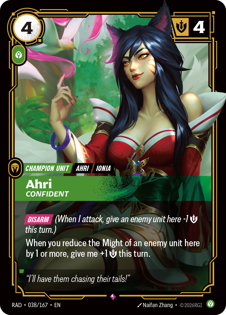 Ahri, Confident RAD-038/167 Normal Riftbound card