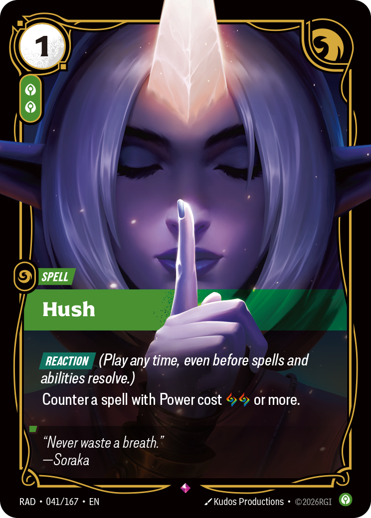 Hush RAD-041/167 Normal Riftbound card