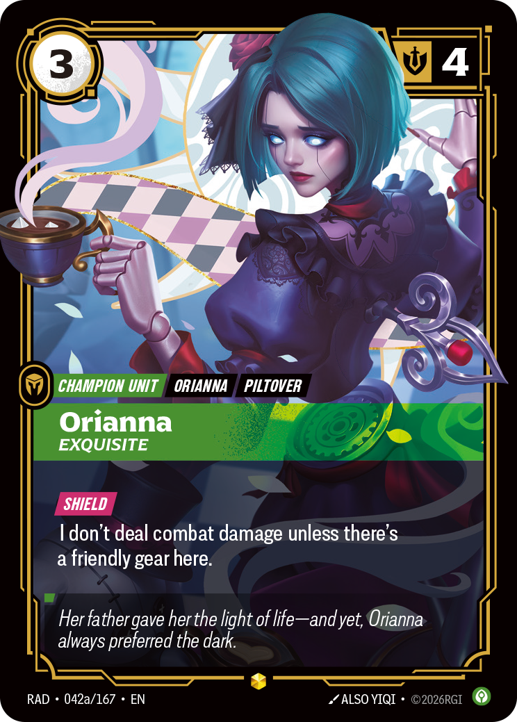 Orianna, Exquisite RAD-042a/167 Alternate Art Riftbound card
