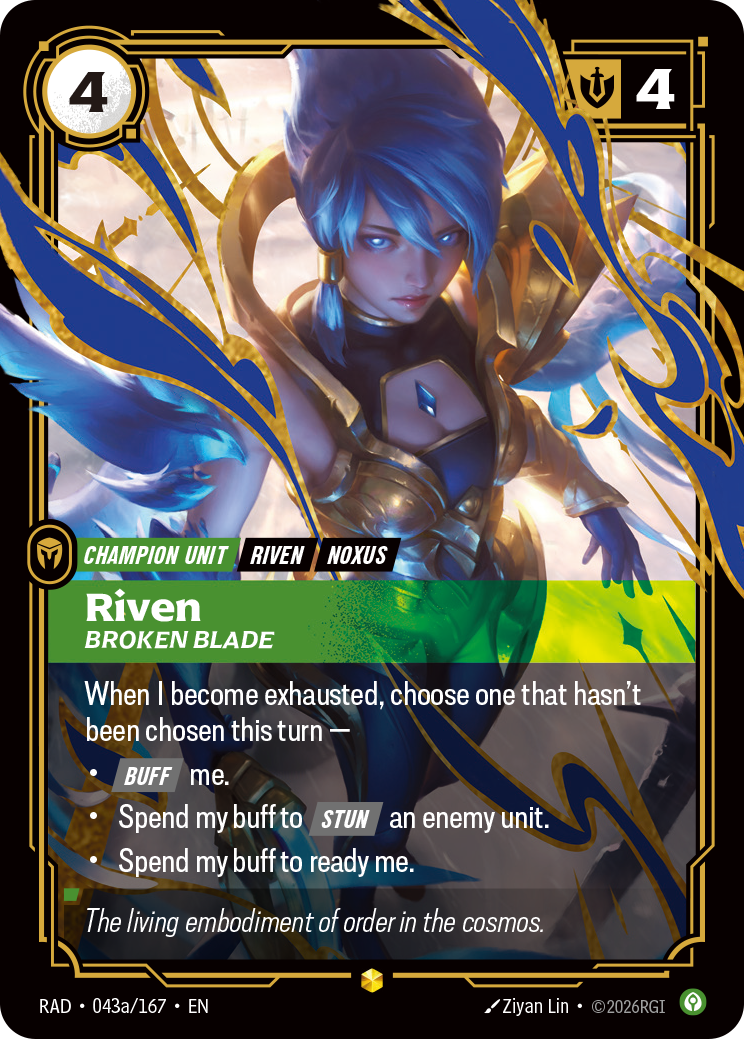 Riven, Broken Blade RAD-043a/167 Alternate Art Riftbound card
