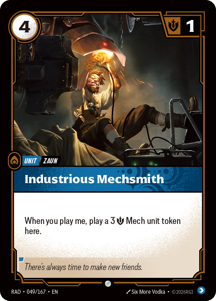 Industrious Mechsmith RAD-049/167 Normal Riftbound card