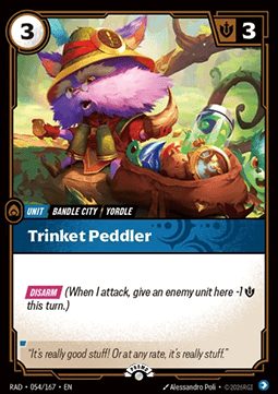 Trinket Peddler RAD-054/167-P Foil Riftbound card