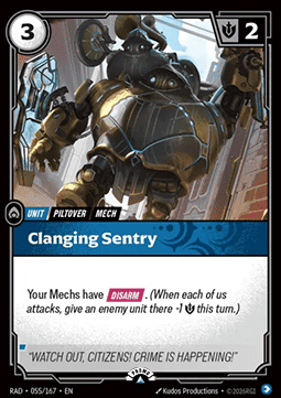 Clanging Sentry RAD-055/167-P Foil Riftbound card