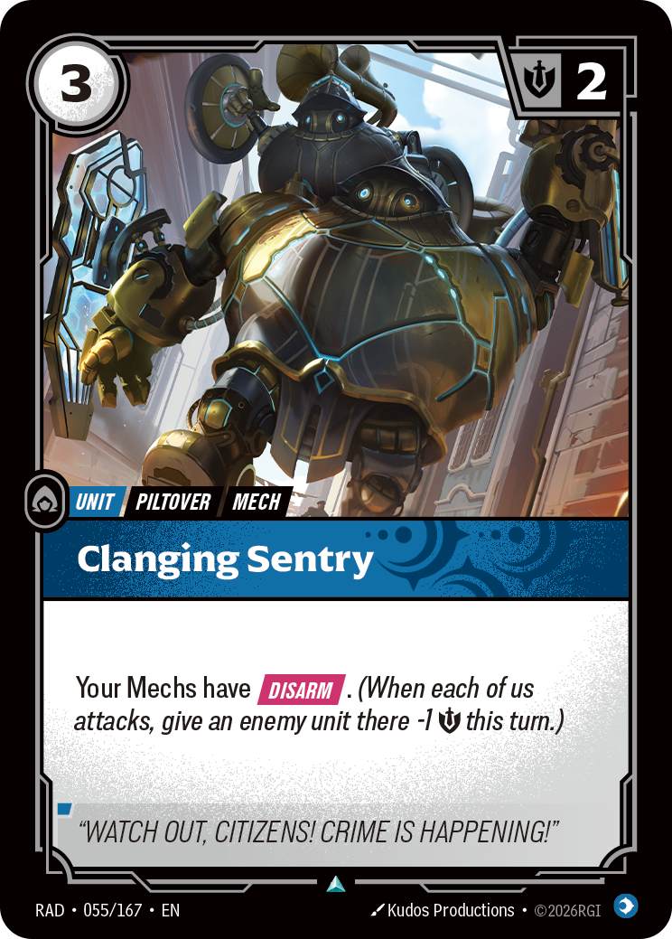 Clanging Sentry RAD-055/167 Normal Riftbound card