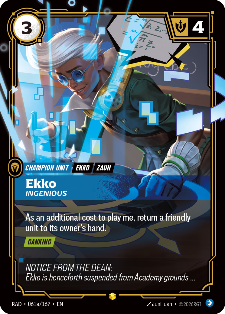 Ekko, Ingenious RAD-061a/167 Alternate Art Riftbound card