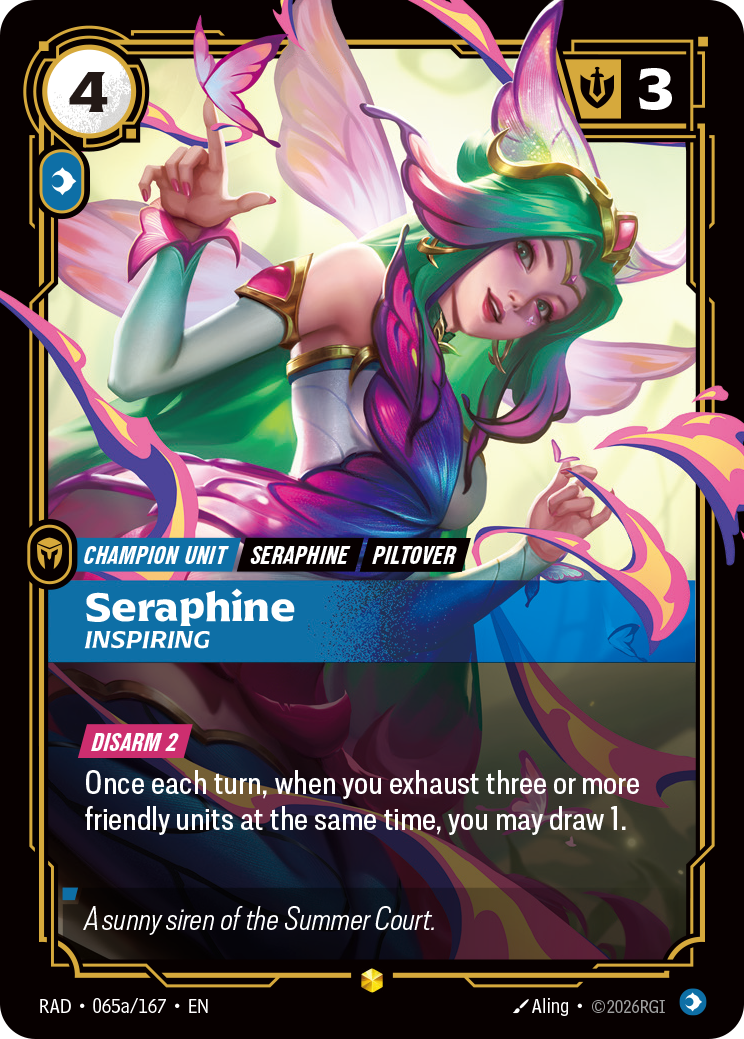 Seraphine, Inspiring RAD-065a/167 Alternate Art Riftbound card