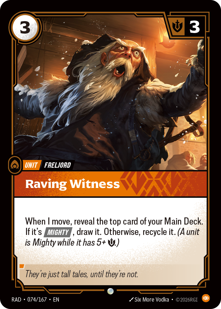 Raving Witness RAD-074/167 Normal Riftbound card
