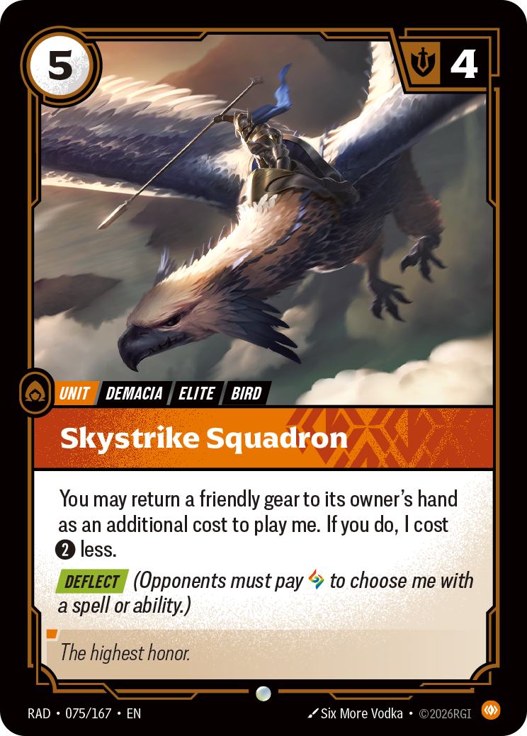 Skystrike Squadron RAD-075/167 Normal Riftbound card