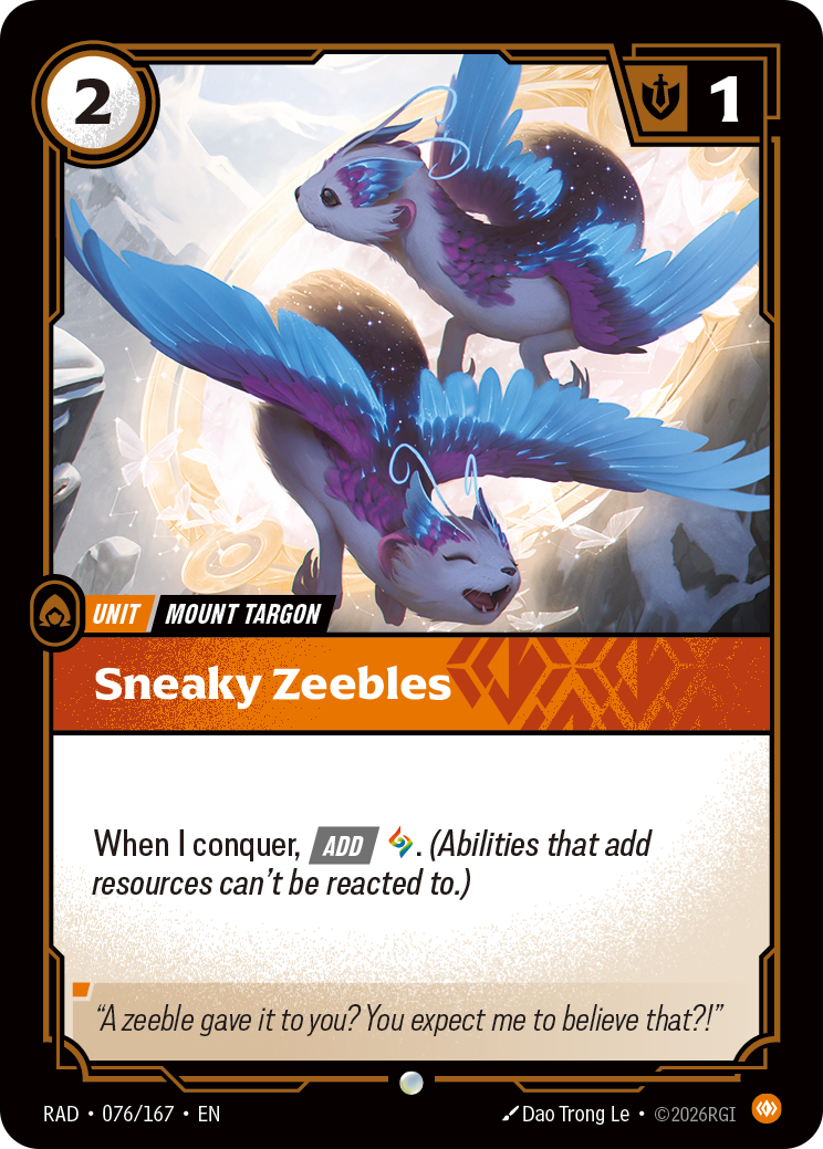 Sneaky Zeebles RAD-076/167 Normal Riftbound card