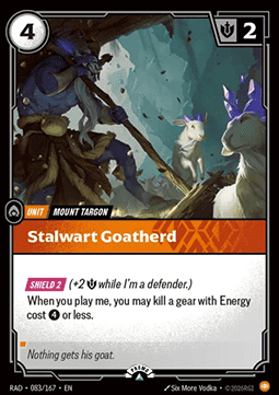 Stalwart Goatherd RAD-083/167-P Foil Riftbound card