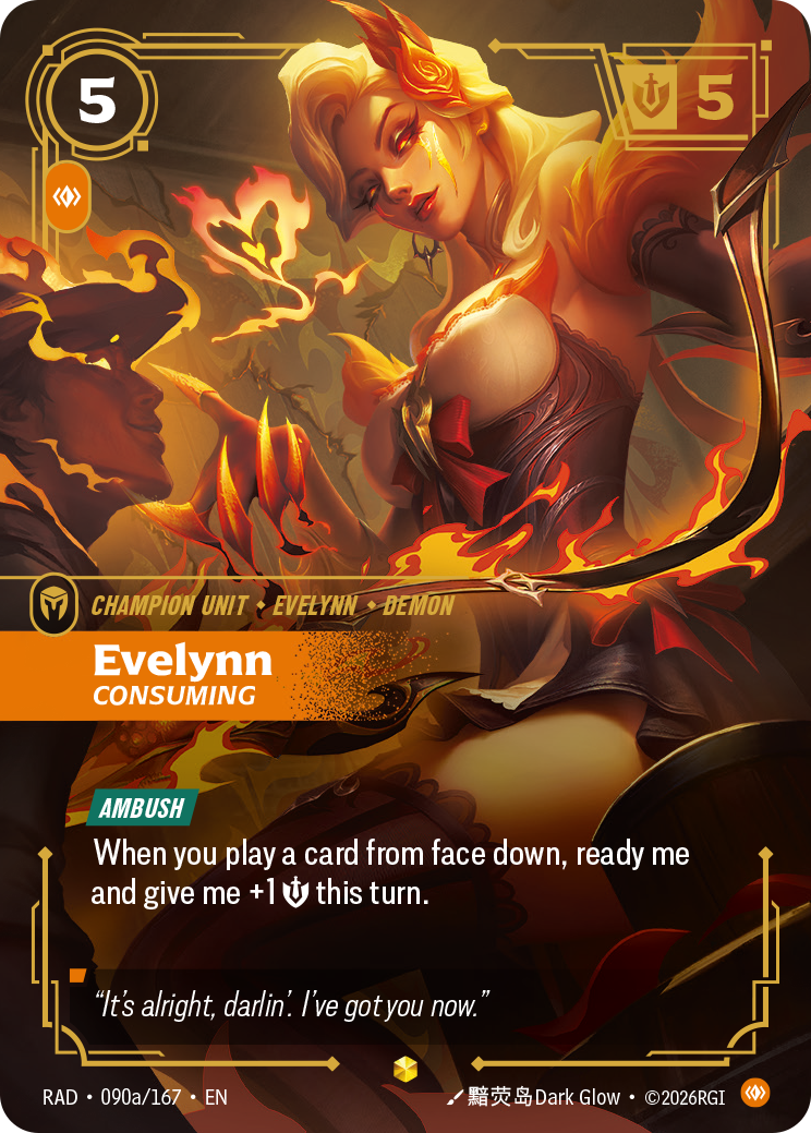 Evelynn, Consuming RAD-090a/167 Alternate Art Riftbound card