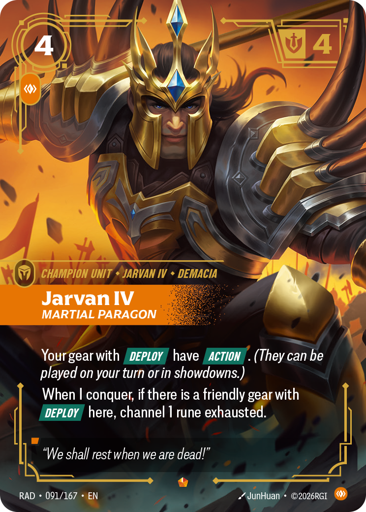 Jarvan IV, Martial Paragon RAD-091/167 Normal Riftbound card