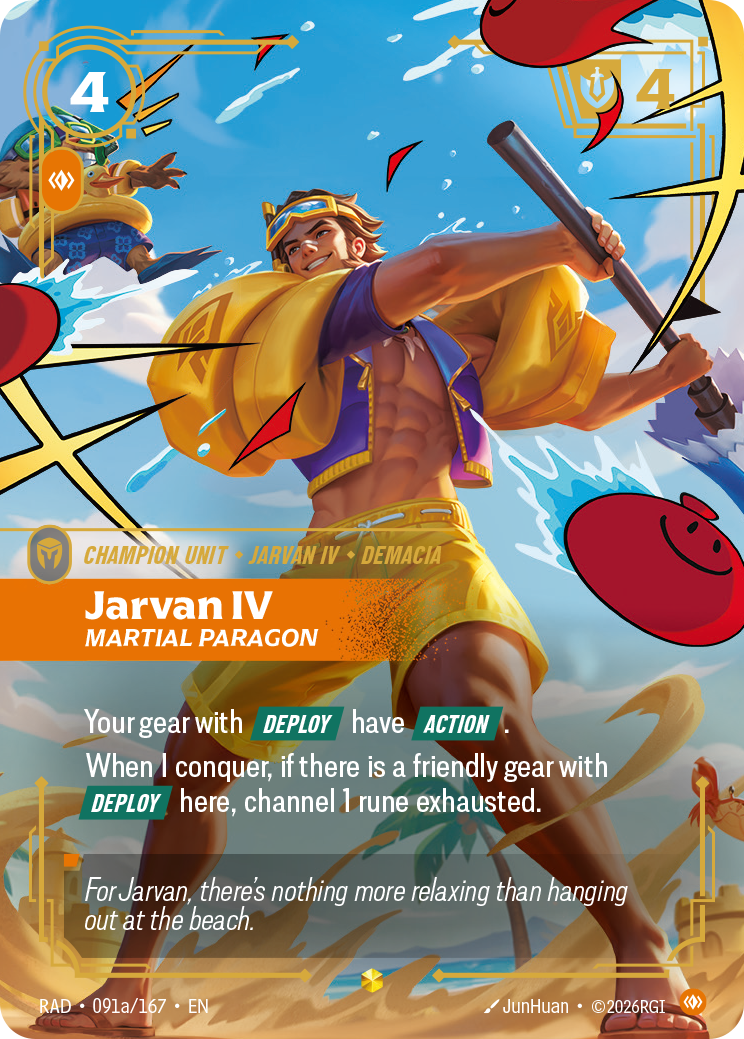 Jarvan IV, Martial Paragon RAD-091a/167 Alternate Art Riftbound card